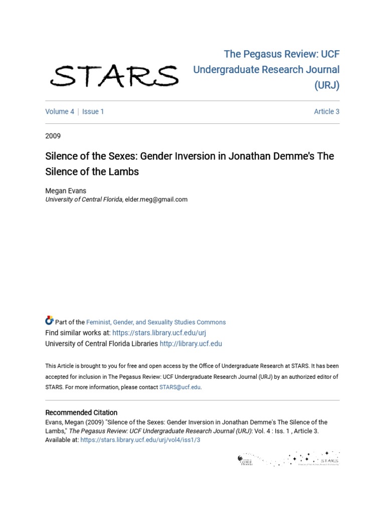 Gender Inversion in Jonathan Demmes The Silence of The Lambs | Download ...