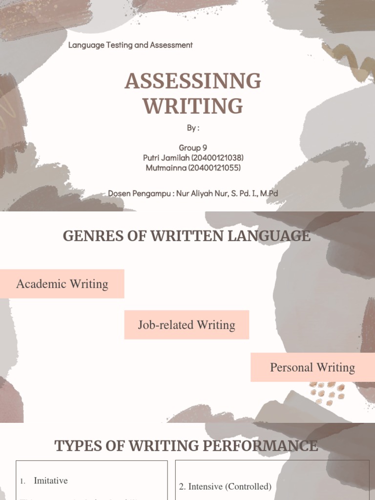 Assessing Writing PDF English Language Vocabulary