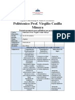 Politécnico Prof. Virgilio Casilla Minaya: Formato Propuesto para Planificar Por Proyecto