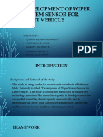 For Development of Wiper System Sensor For Light Vehicles