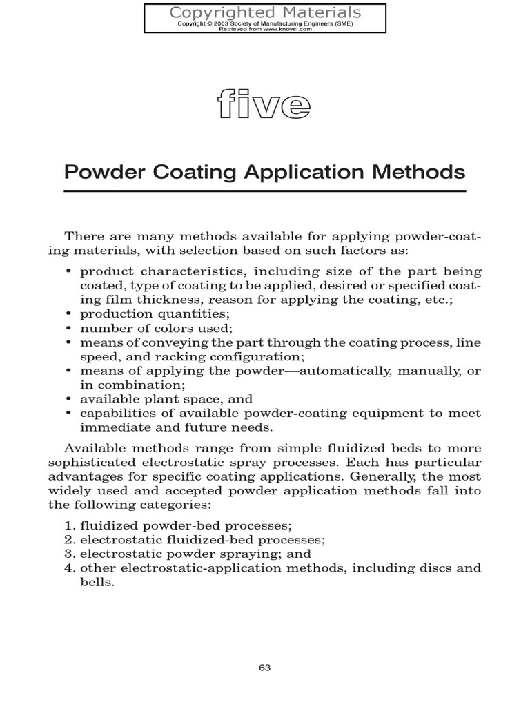 Chapter 5 Powder Coating Application Methods PDF Electrostatics