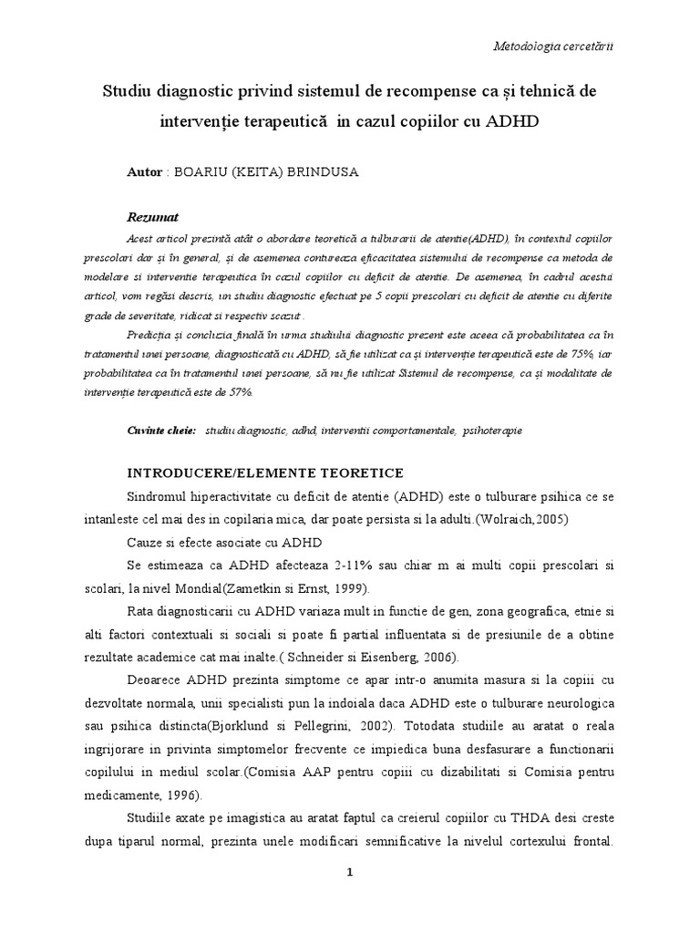 Sistem de Recompense Si Adhd | PDF