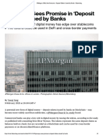 JPMorgan (JPM) Sees Promise in Deposit Tokens' Issued by Banks - Bloomberg