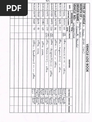 vEHICLE lOG BOOK