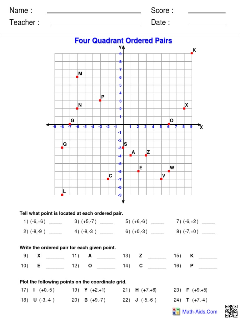 Geometry Four Ordered Pairs | PDF
