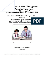 Ibaloy MTB 3 - Q2 - W3aPengidesinan Ni Pangsahey Jen Interrogative Sentence Medina C. Ocampo