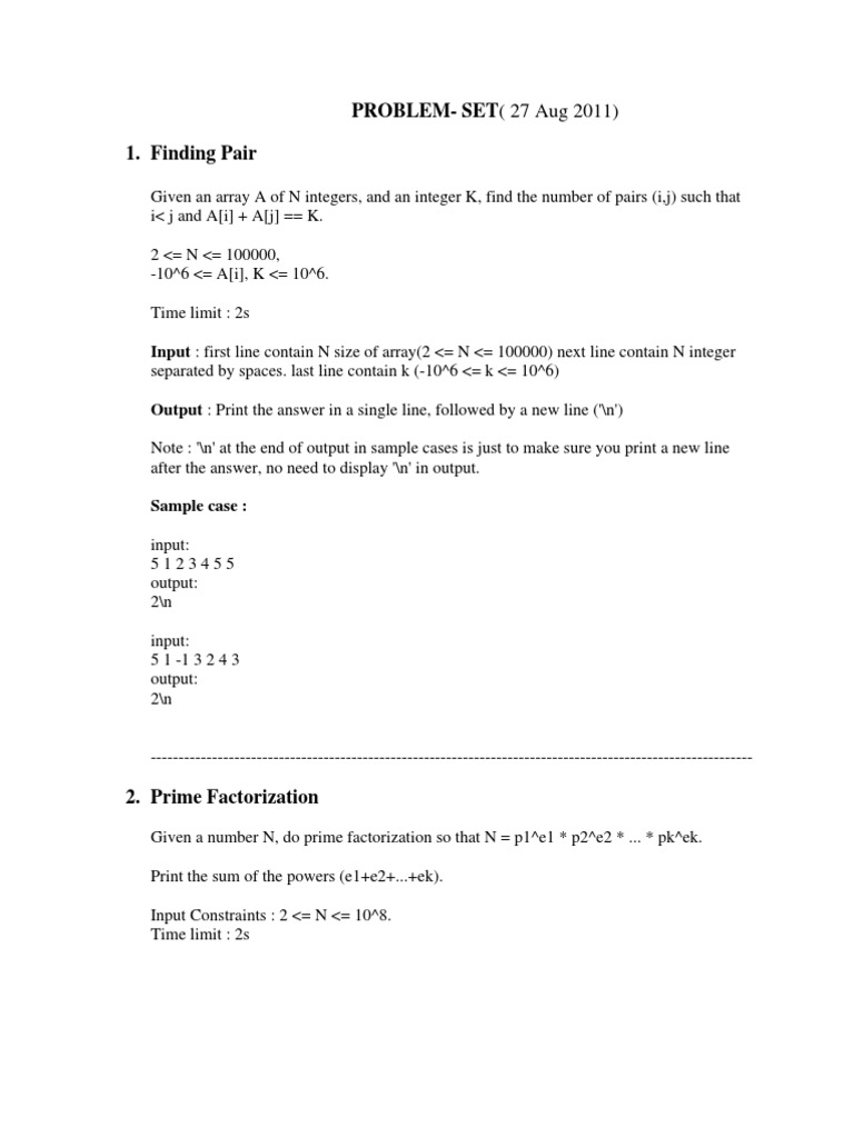 Algorithm Problems and Solutions | PDF | Summation | Mathematical Objects