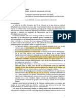 Del) Lenguaje) : Evaluación 1. LENGUA ORAL Grado Maestro Primaria. Mencion Educacion Especial