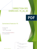 Correction Des EXERCICES 15 - 26 - 40
