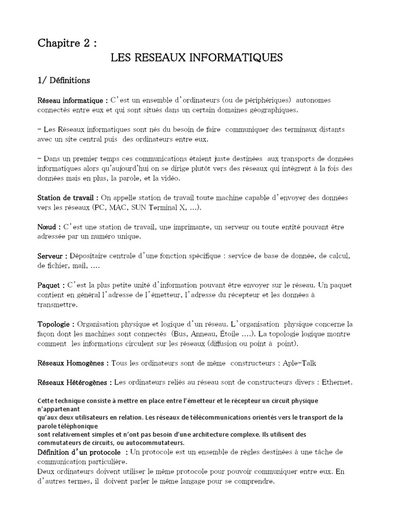 RX Inf1 | PDF | Suite des protocoles Internet | Protocoles Internet