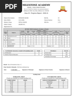 Milestone Academy: Class IX - Progress Report - 2020-21