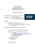 Lesson Plan in METHODS in Cleaning and Sanitizing