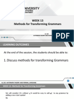 WEEK - 13 - Methods For Transforming Grammars 2022