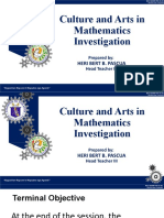 Culture and Arts in Mathematics Investigation: Heri Bert B. Pascua