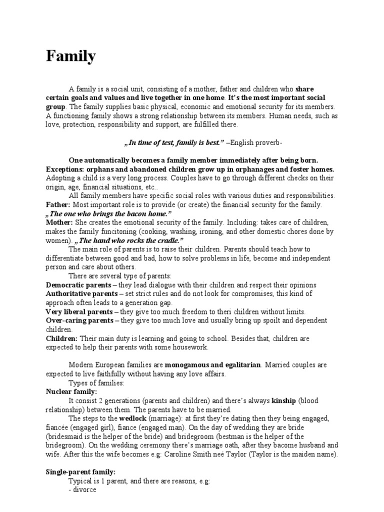 Understanding Family Dynamics | PDF | Marriage | Parent