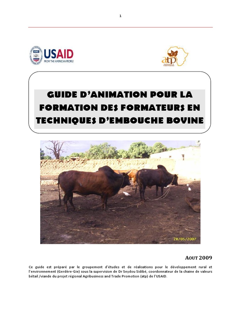 Formation en Techniques d'Embouche Bovine | PDF | Apprentissage | Pédagogie