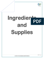 Ingredients and Supplies