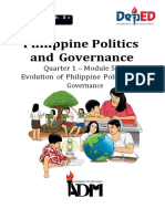 Governance Quarter 1 - Module 5: Evolution of Philippine Politics and
