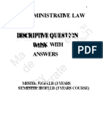 Administrative Law Descriptive Question Bank With Answers With Answers With Answers Descriptive Question Bank Descriptive Question Bank