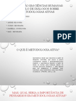 Formação em Ciências Humanas: 1º. Ciclo de Diálogos Sobre Metodologias Ativas