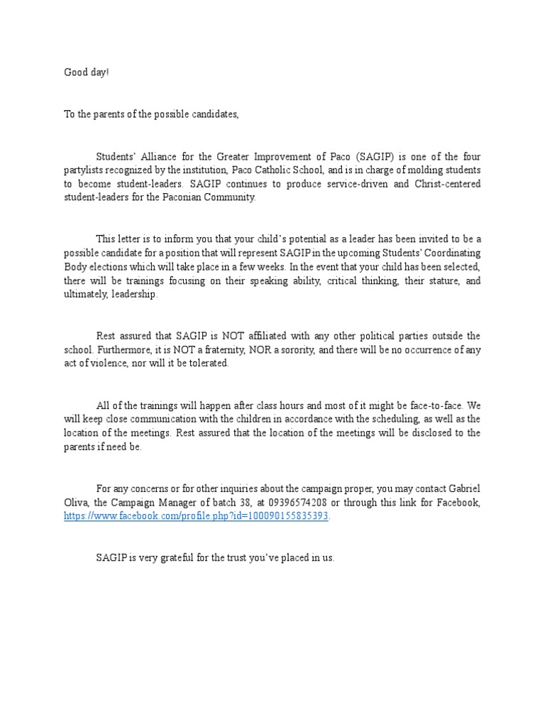 Letter of Information | PDF