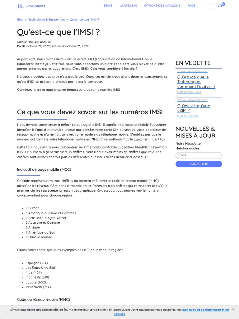 Qu'estCe Que l'IMSI PDF Cookie (informatique) Réseau cellulaire — free download