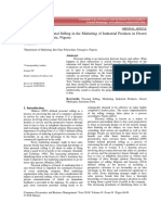 The Impact of Personal Selling in The Marketing of Industrial Products in Owerri Municipal in Imo State, Nigeria