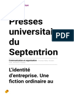  L’identité d’entreprise. Une fiction ordinaire au service du management _ - Presses universitaires du Septentrion