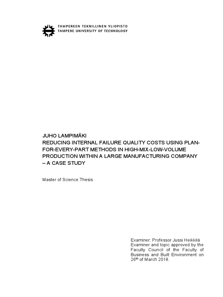 Reducing Quality Costs in Manufacturing | PDF | Enterprise Resource ...