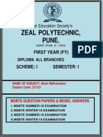 Zeal Polytechnic, Pune.: First Year (Fy)