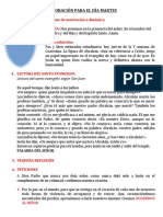 Oración para El Día Martes: 1. Canto de Motivación o Dinámica 2. GUÍA: 3. Introducción