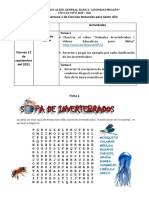 Actividades Semana 1 de Ciencias Naturales para Sexto Año Fecha de Entrega Tema Actividades Tarea 1