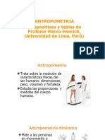 Antropometria (Diapositivas y Tablas de Profesor Marco Henrich, Universidad de Lima, Perú)