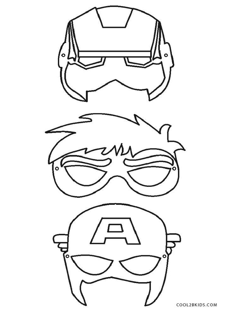 Máscaras Super Heróis para imprimir e colorir