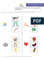 Estruturas Sonoras Iguais/semelhantes.: Objetivo: Desenvolver A Habilidade de Identificar Palavras Que Apresentam