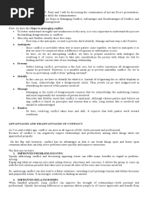 Advantages and Disadvantages of Conflict