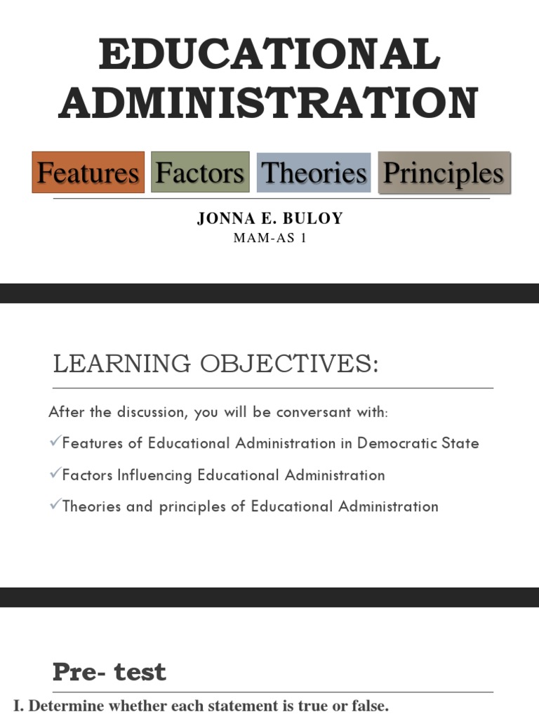 Basic Concepts of School Administration Part 3 Jonna Buloy | PDF ...