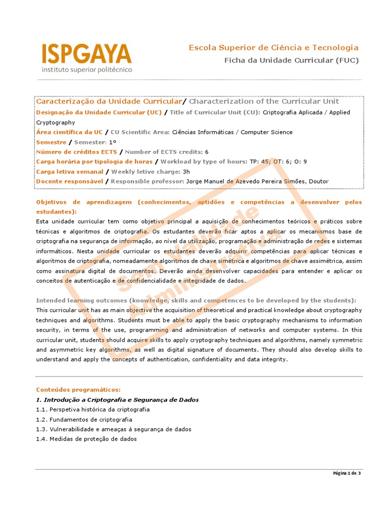 Criptografia Aplicada Pdf Chave Criptografia Criptografia