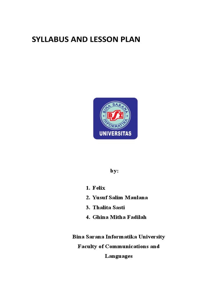 Syllabus and Lesson Plan Overview | PDF | Educational Assessment | Learning