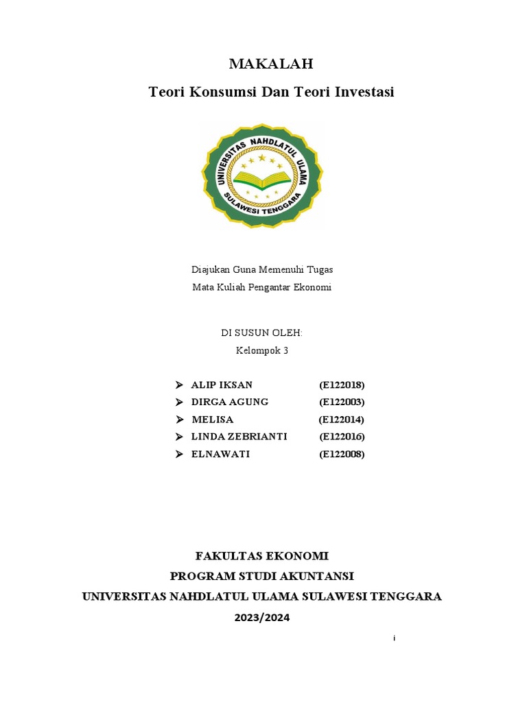 Makalah Teori Konsumsi Dan Investasi PDF