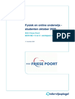 Fysiek en Online Onderwijs - Studenten Oktober 2020: ROC Friese Poort