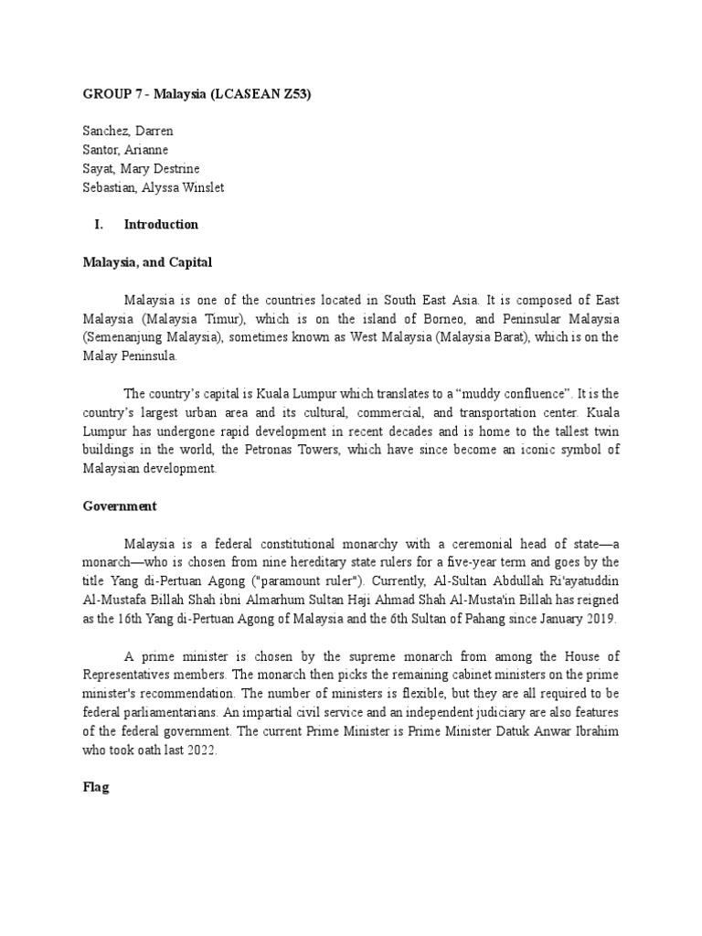 (LCASEAN) Malaysia Written Report | PDF | Malaysia