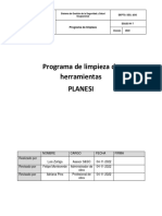 Programa de Limpieza de Herramientas de Obra