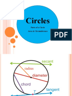 Circles - Parts, Area, Circumference Formulas