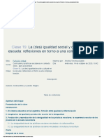 Clase 19. La (Des) Igualdad Social y Cultural en La Escuela - Reflexiones en Torno A Una Compleja Tensión