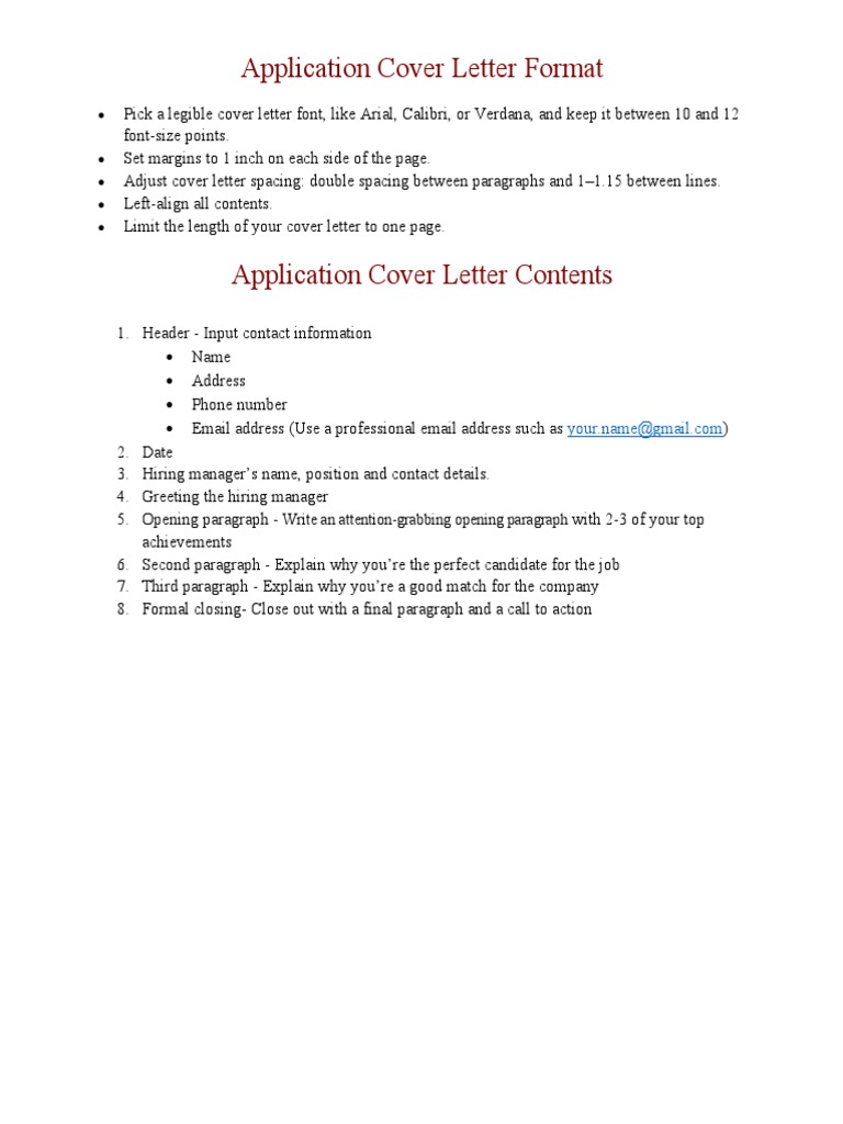 Cover Letter Format Guide | PDF | Paragraph | Text