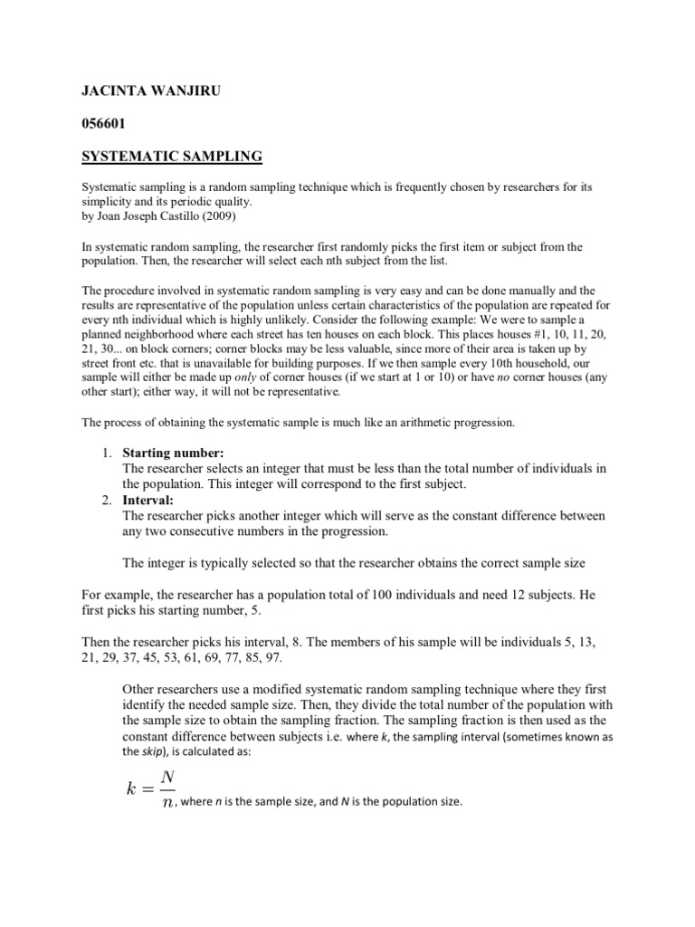 An In-Depth Examination of Systematic Sampling, Stratified Sampling ...