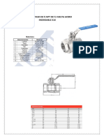 Inoxidable 316: - Valvula de Paso de NPT de Vuelta Acero