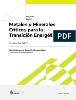 Metales y Minerales Críticos para La Transición Energética