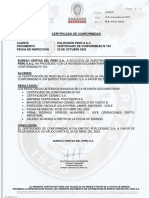 Polifusion Del Peru - Certificado de Conformidad 134